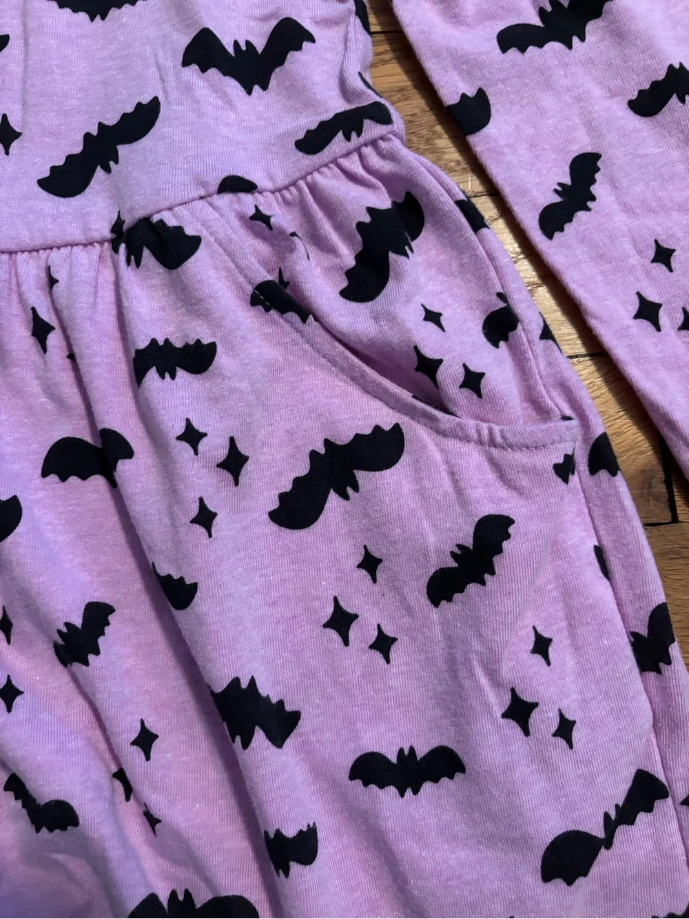 Cat & Jack Pink Long-Sleeve Bat Print Dress